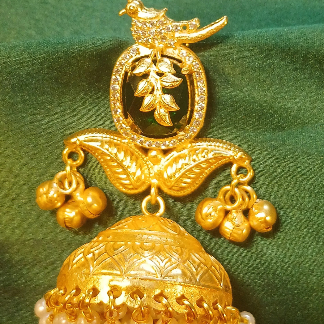Brass Jhumka with intricate work