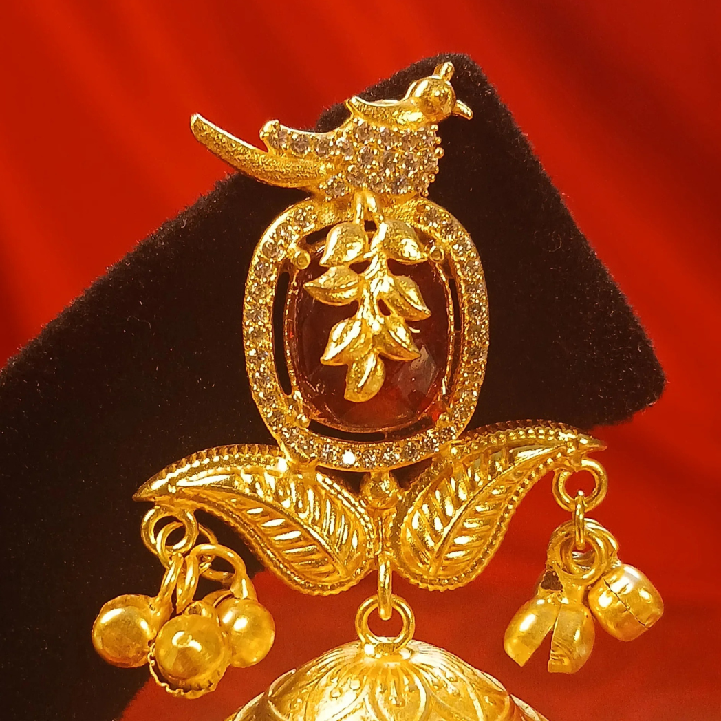 Brass Jhumka with intricate work