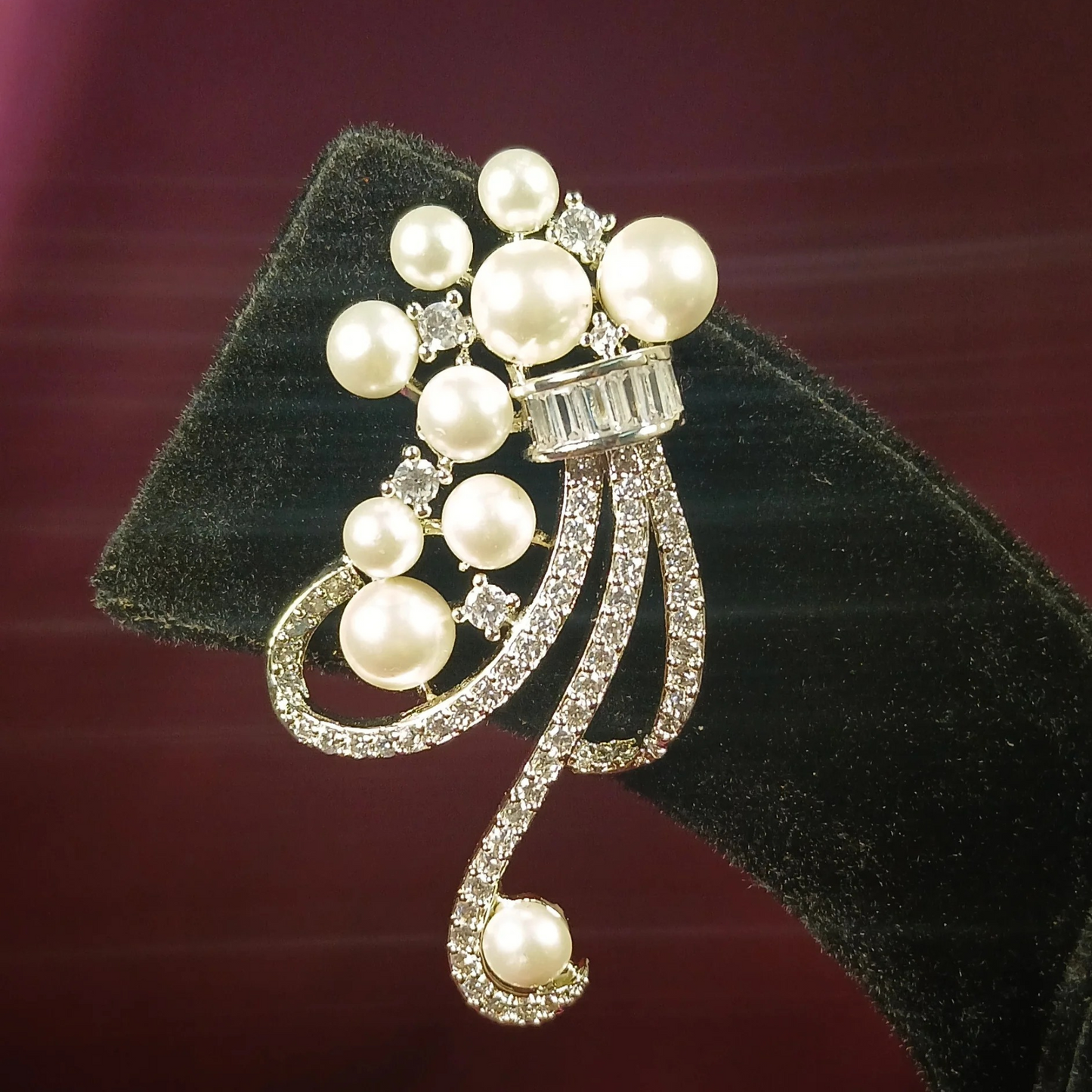 American Diamond & Pearl Earrings