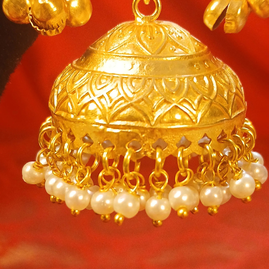 Brass Jhumka with intricate work