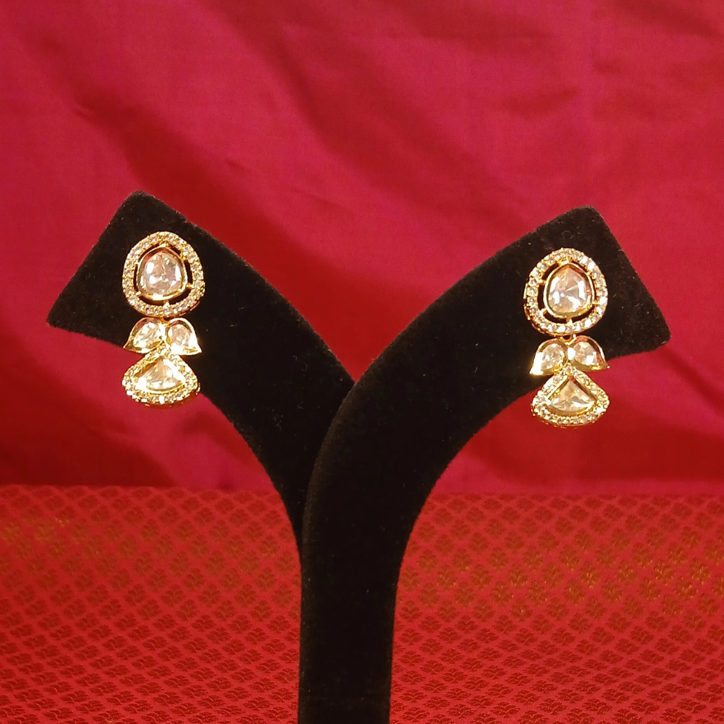 Classic Polki Drop Earrings for Timeless Festive Styling