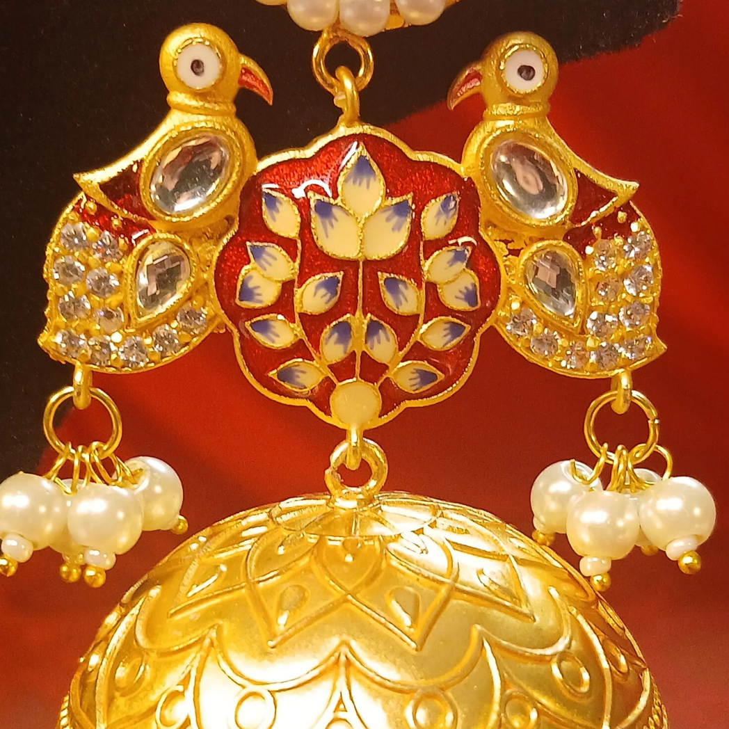 Meenakari Brass Jhumka