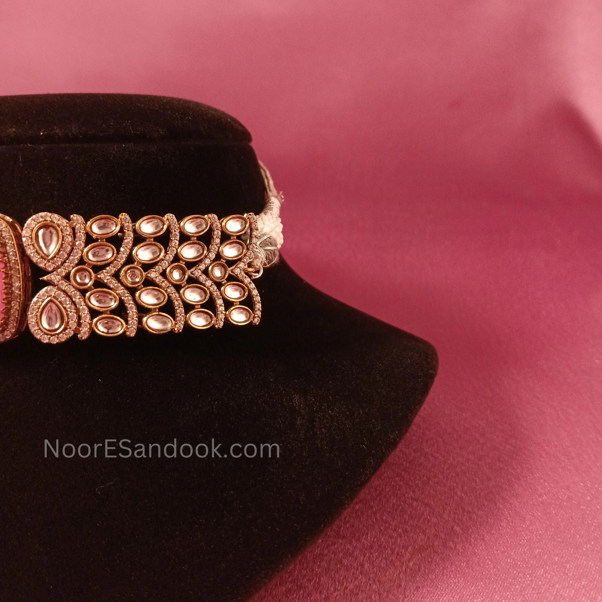Chokers with Doublet Stone- Pink