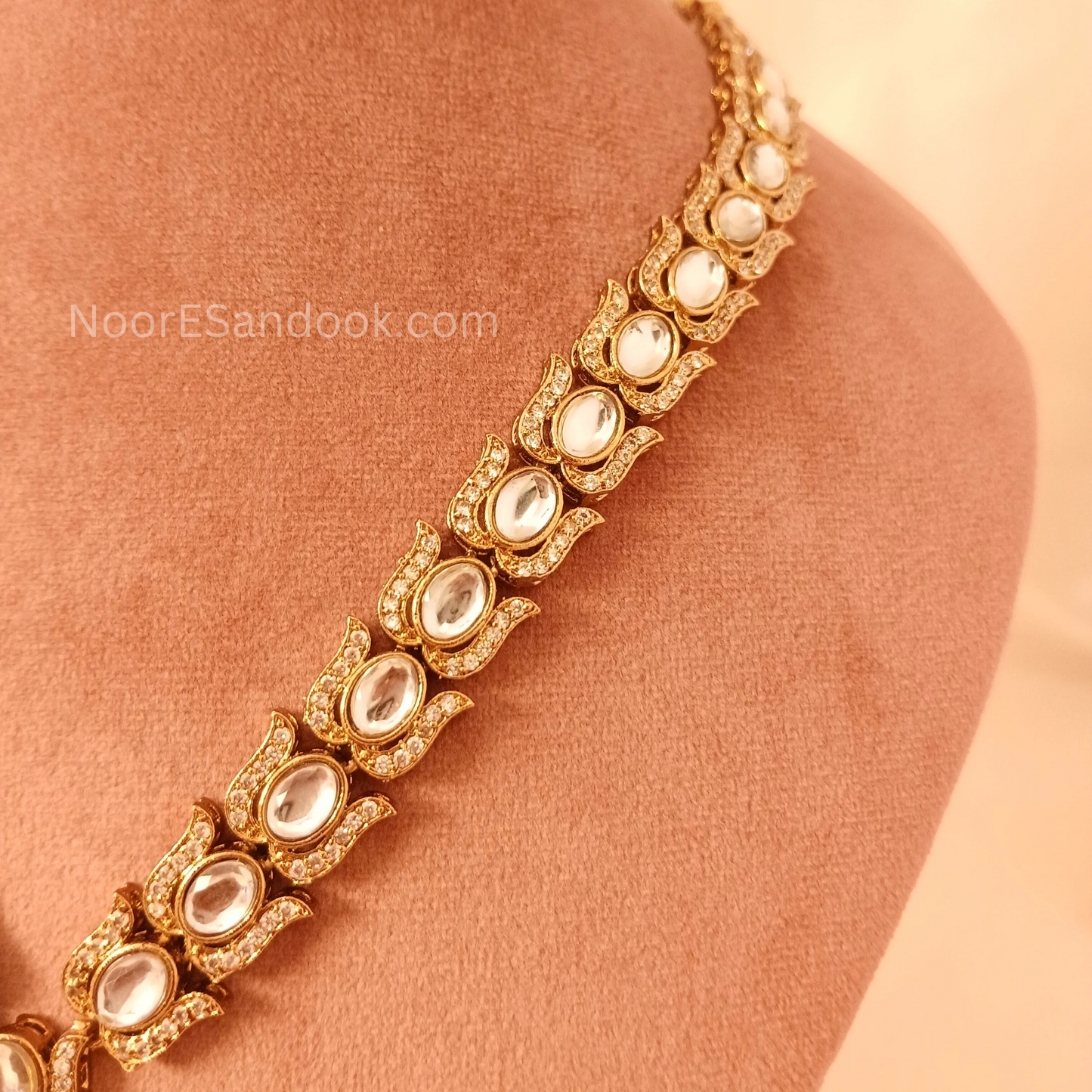 Radhika Victorian Necklace Set -Blue - NoorESandook