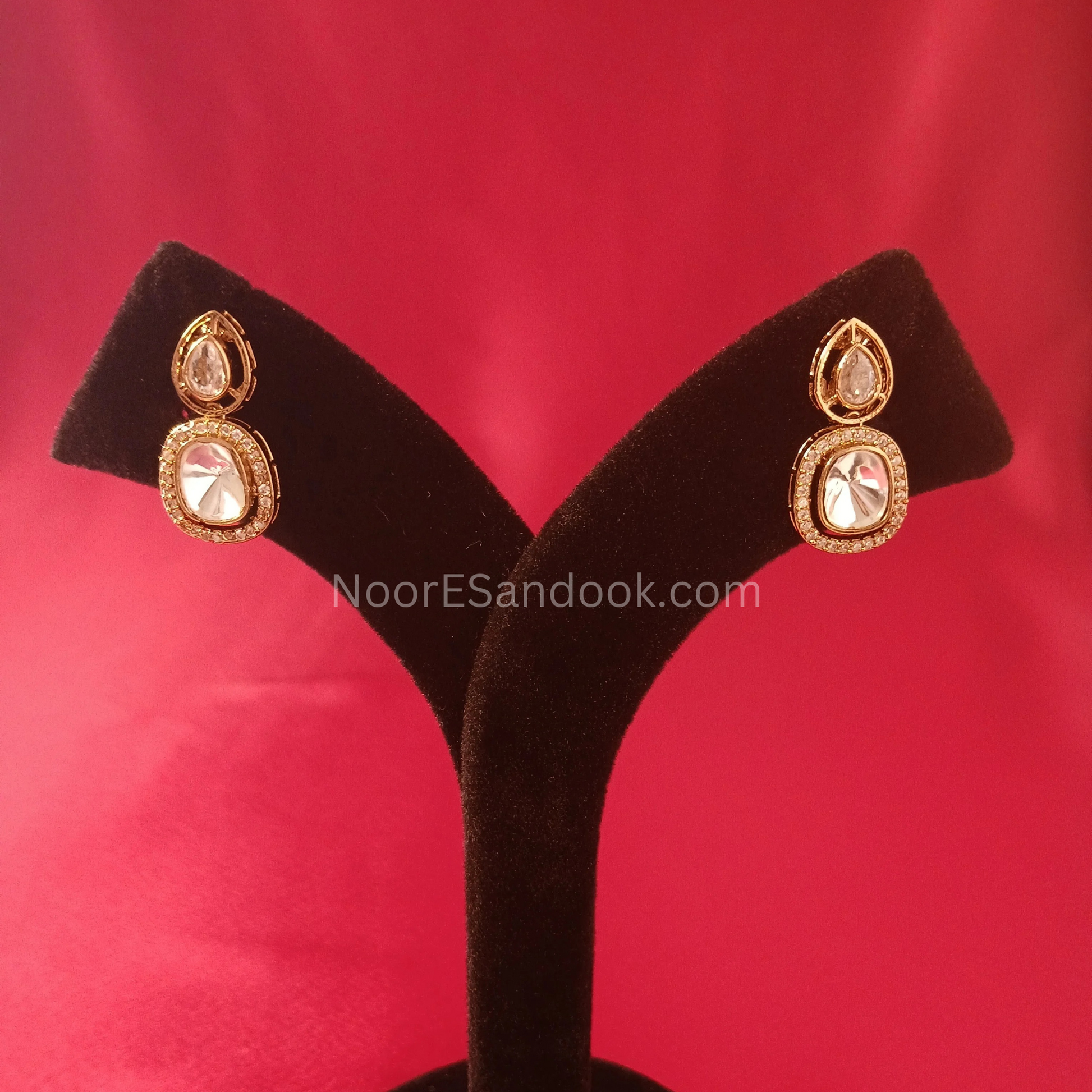 Polki and charms necklace set