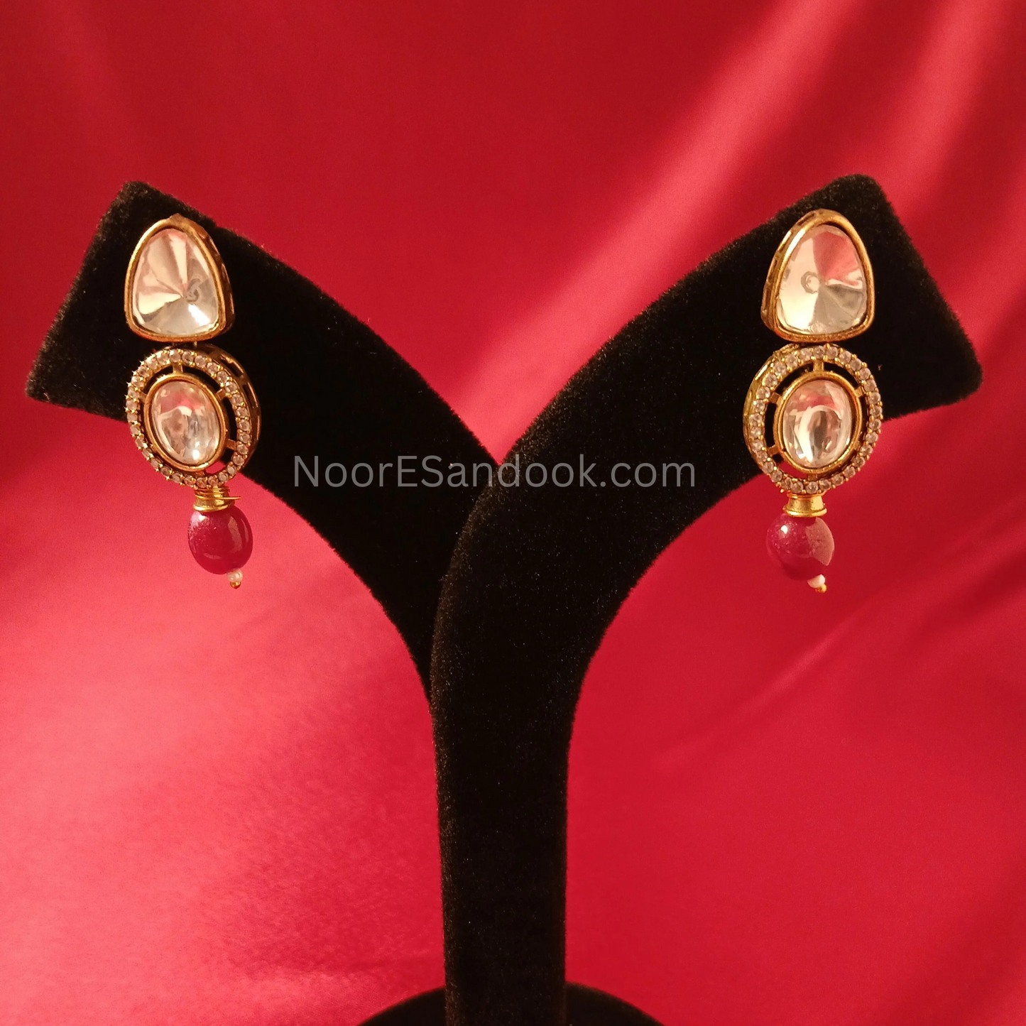 Single Layer Polki Set with Stones-Multi Color