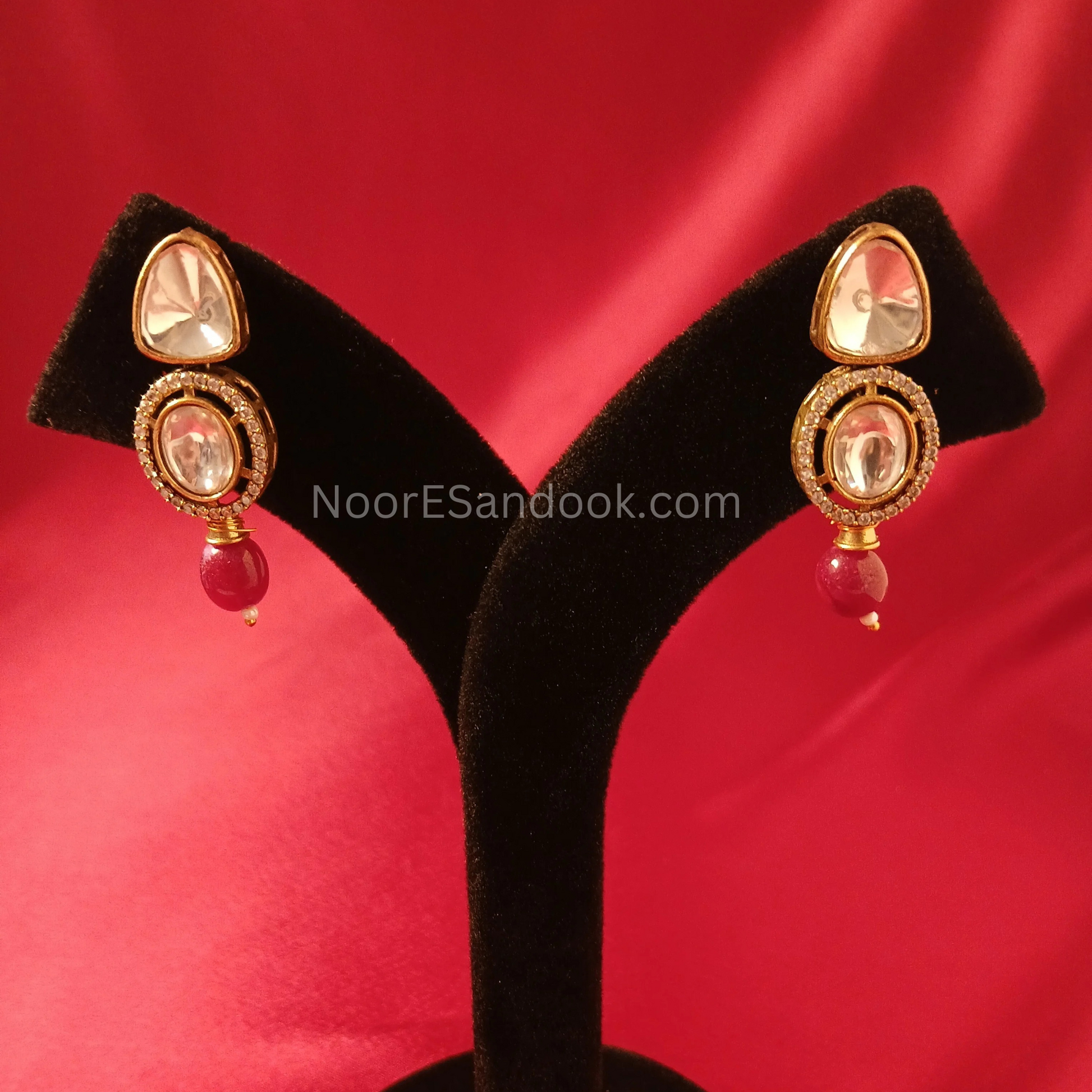 Single Layer Polki Set with Stones-Multi Color