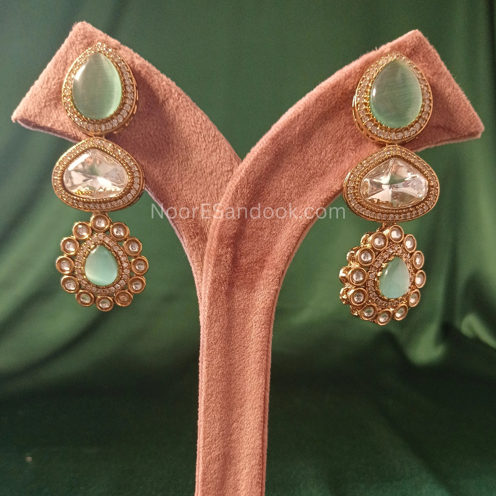 Doublet Stone- Long Necklace (Green)