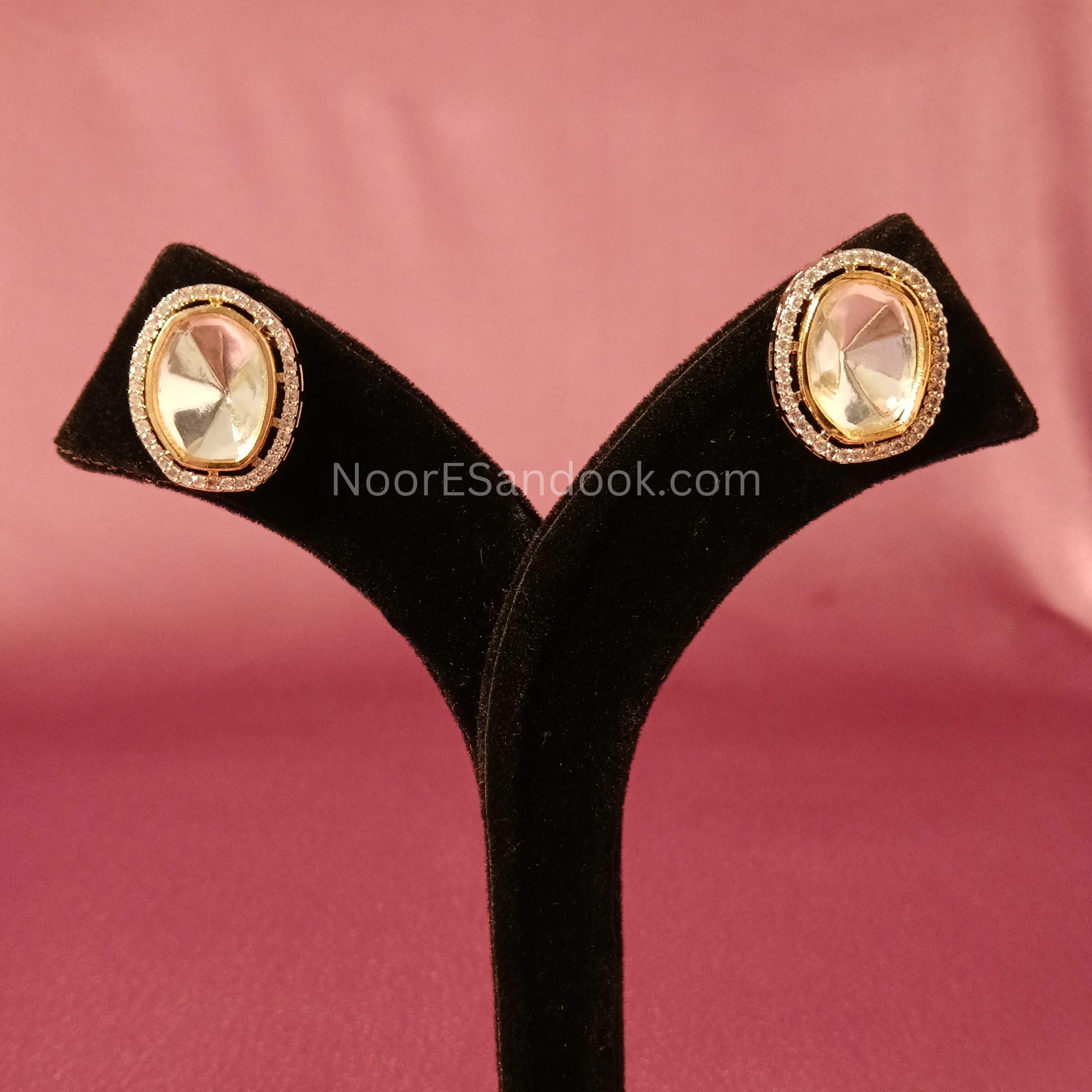Single Polki Stone Choker- Pink