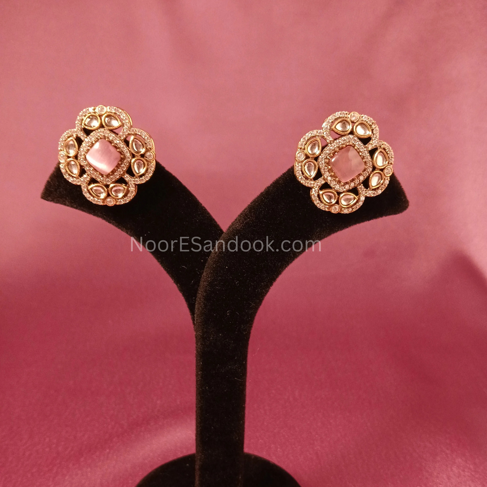 Chokers with Doublet Stone- Pink