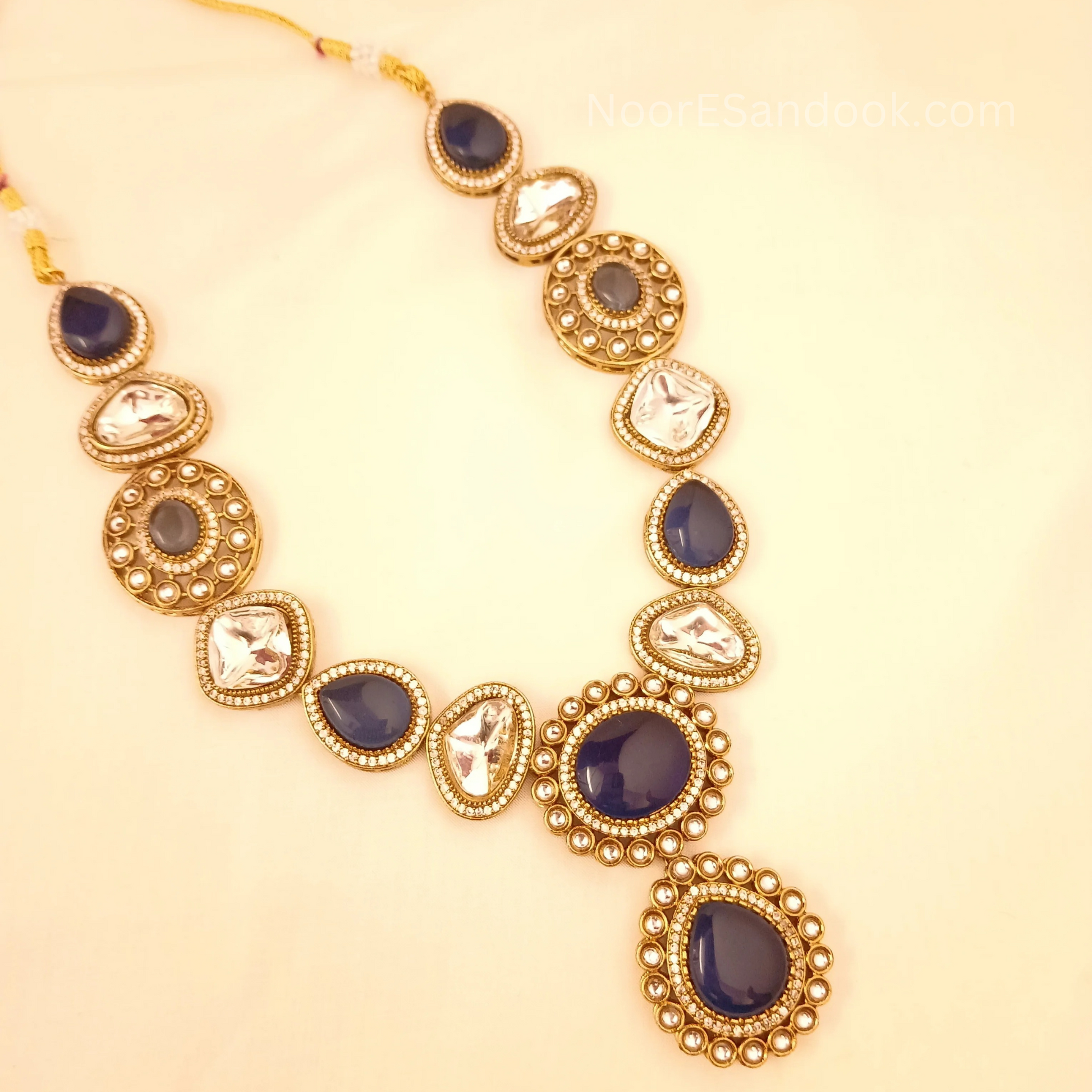 Doublet Stone- Long Necklace (Blue)