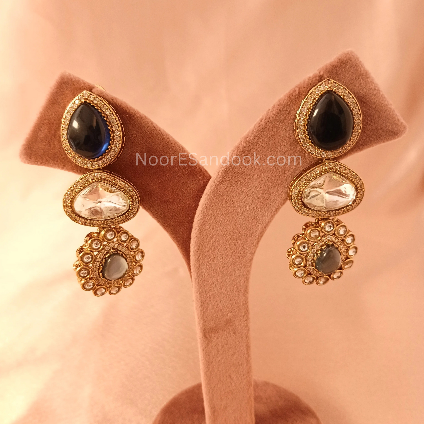 Doublet Stone- Long Necklace (Blue)