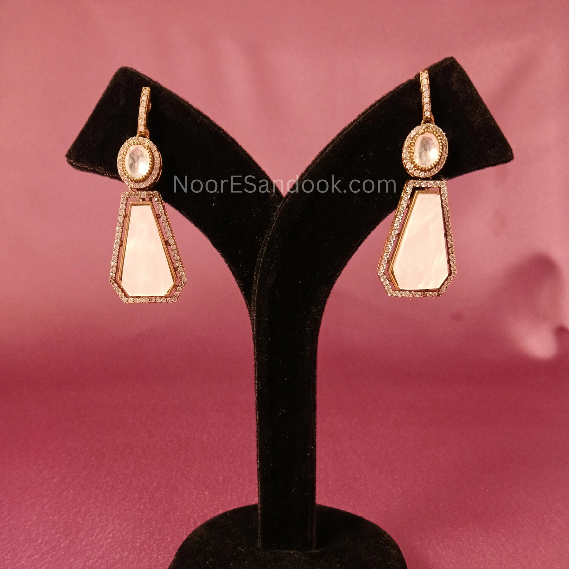Celebrity Inspired Long Necklace with long pendant (Pink)