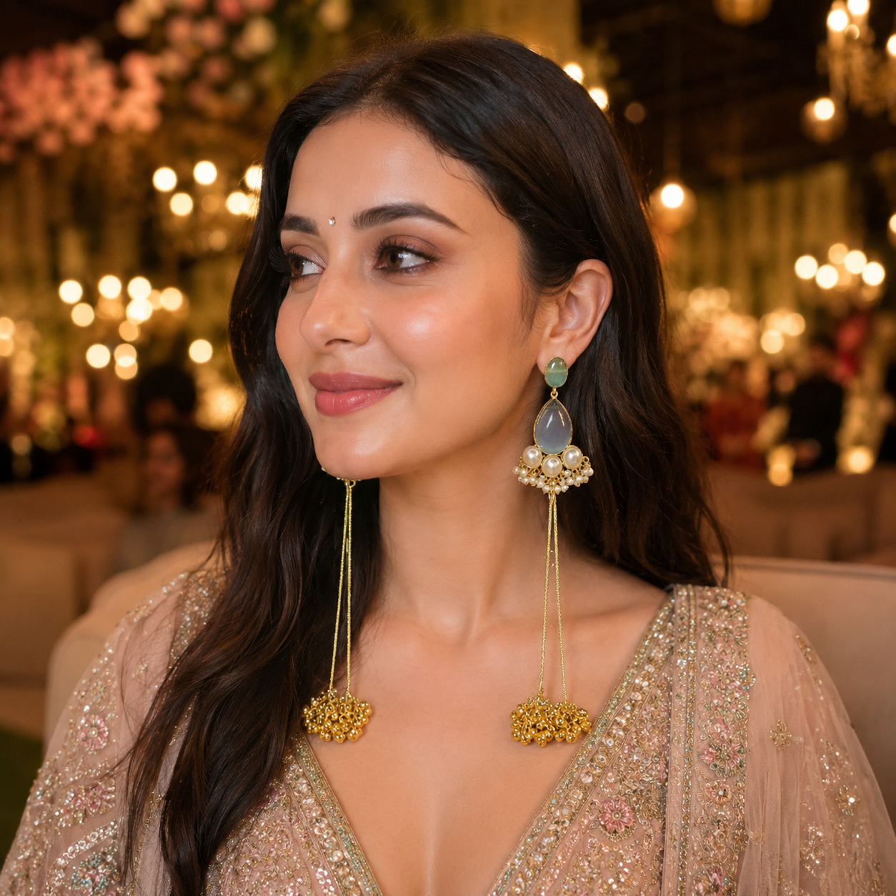 Lightweight Kashmiri Earrings with MOP
