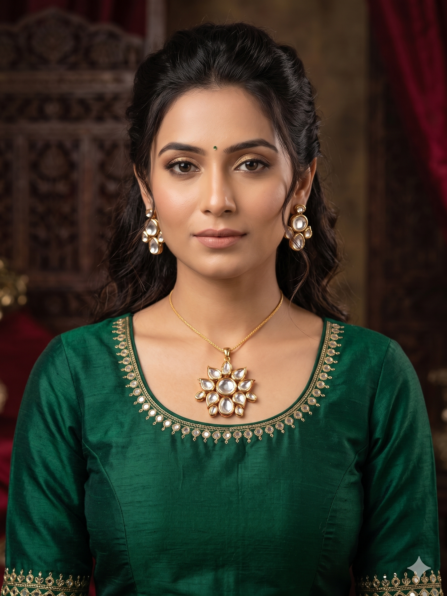 Gauri Kundan Pendant Set