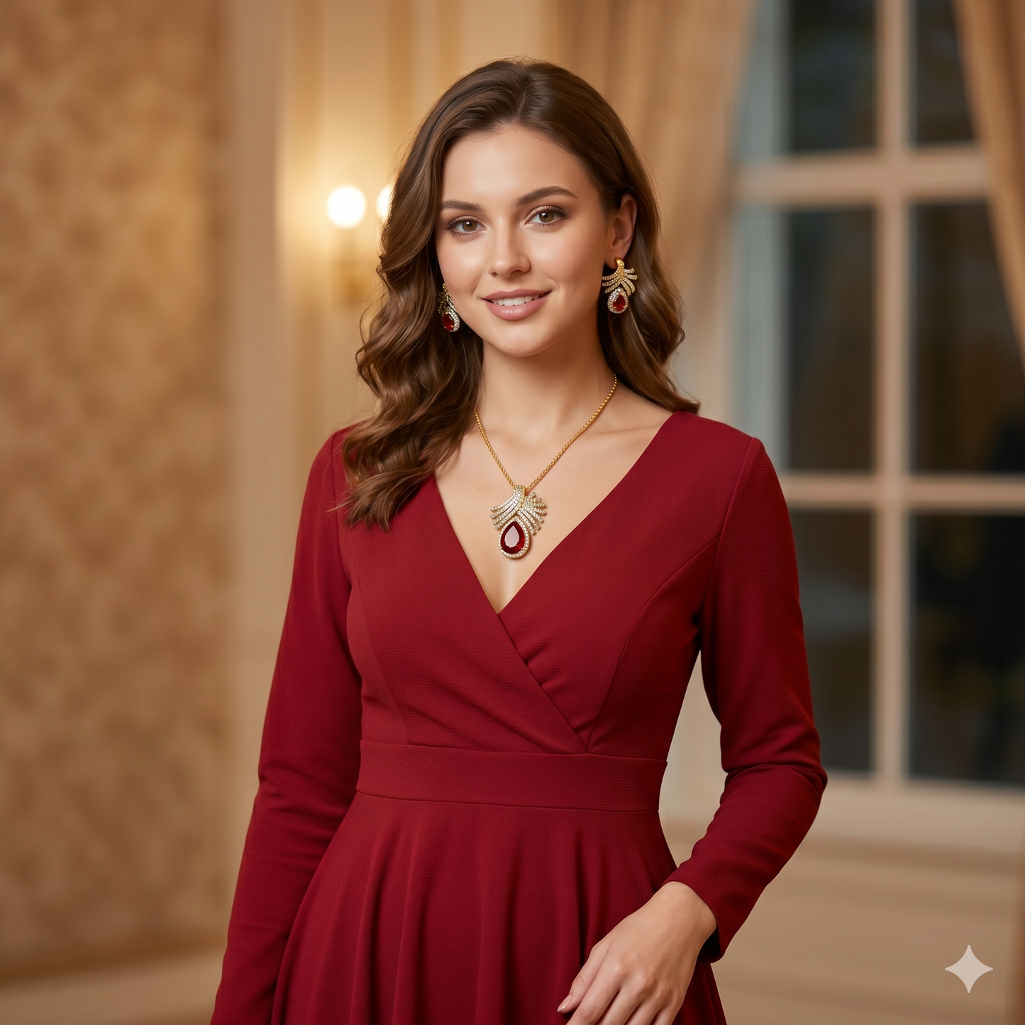 Ruby Radiance Pendant Set
