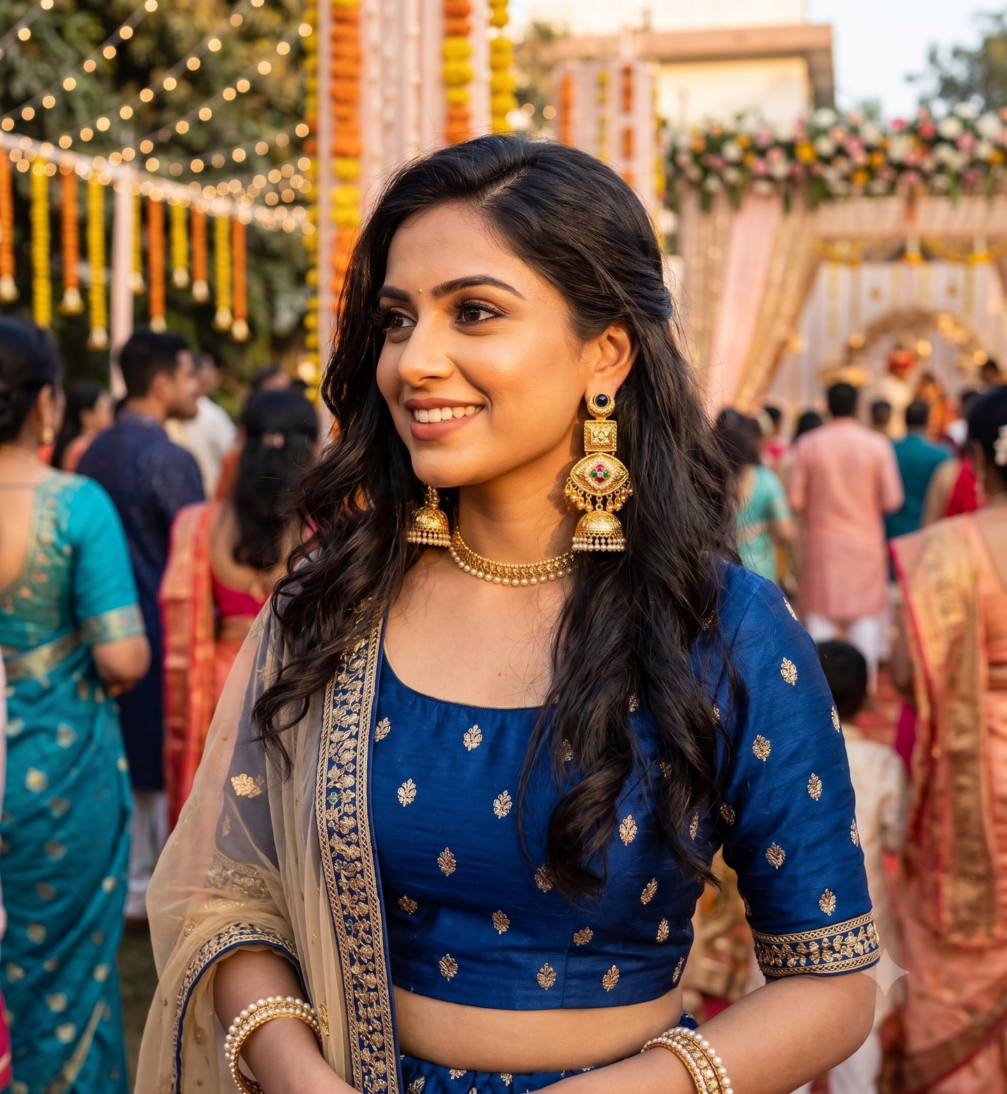 Trending Long Jhumka- Blue