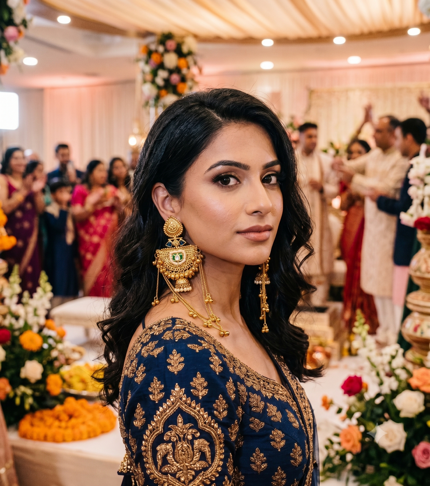 Kashmiri Earrings - Blue