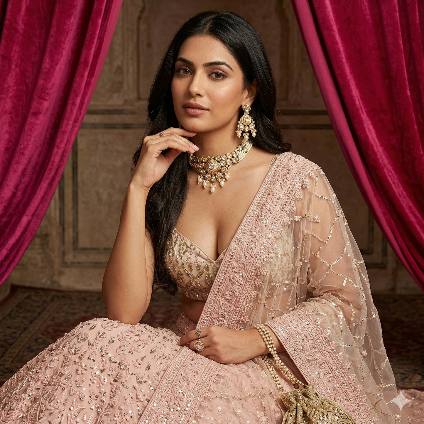 Gulbahar Polki Meenakari Choker