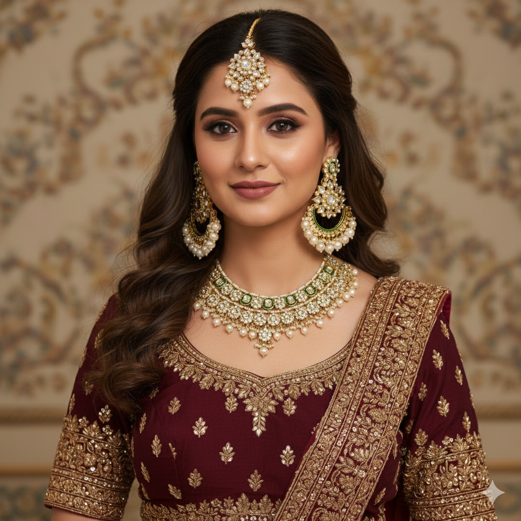 Bridal set with Earrings & Maang Tika