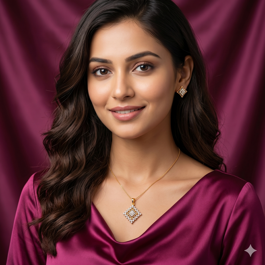 Soft Radiance Pendant Set – American Diamond