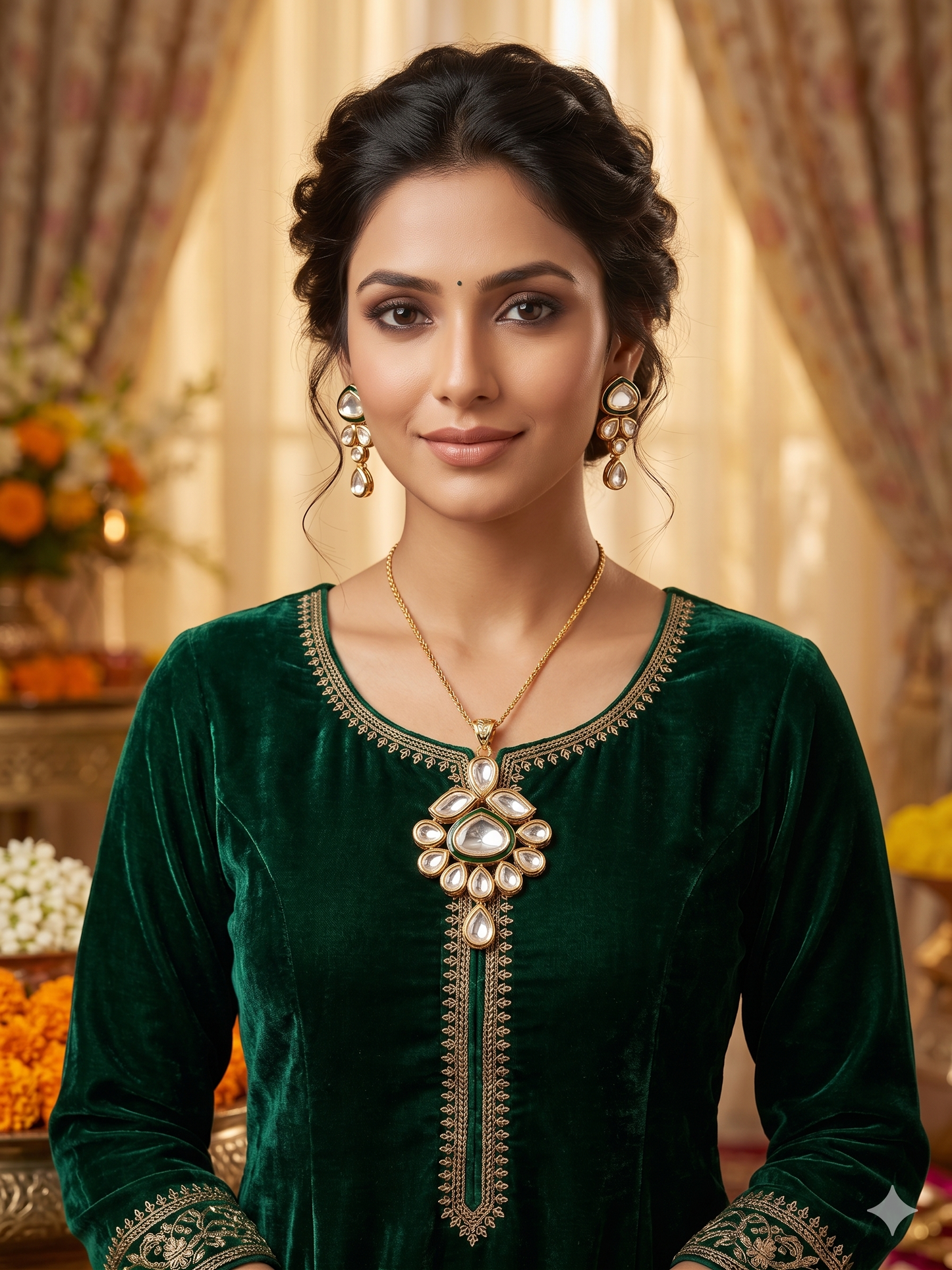 Ambika Kundan Pendant Set