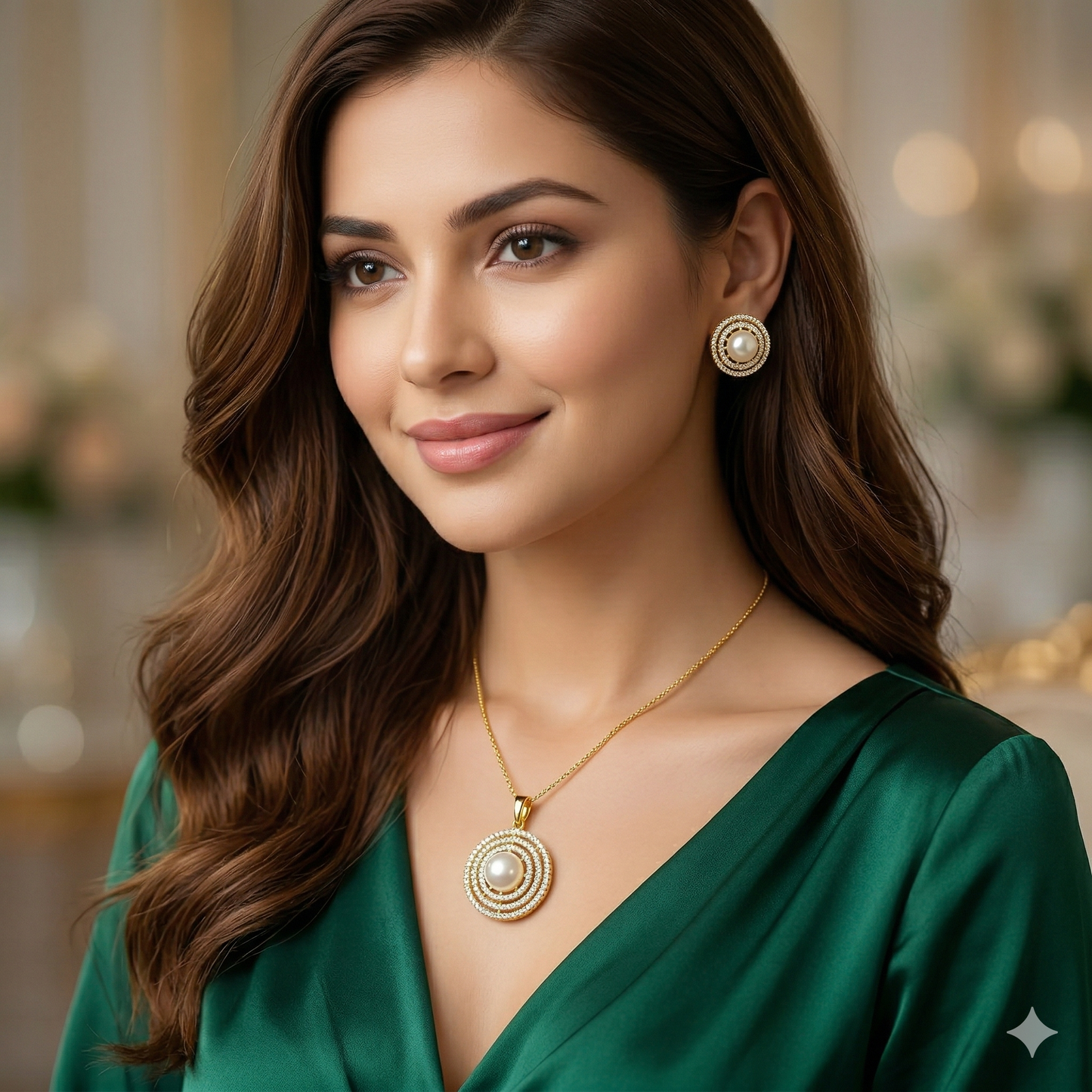 Adorable Pearls Pendant Set