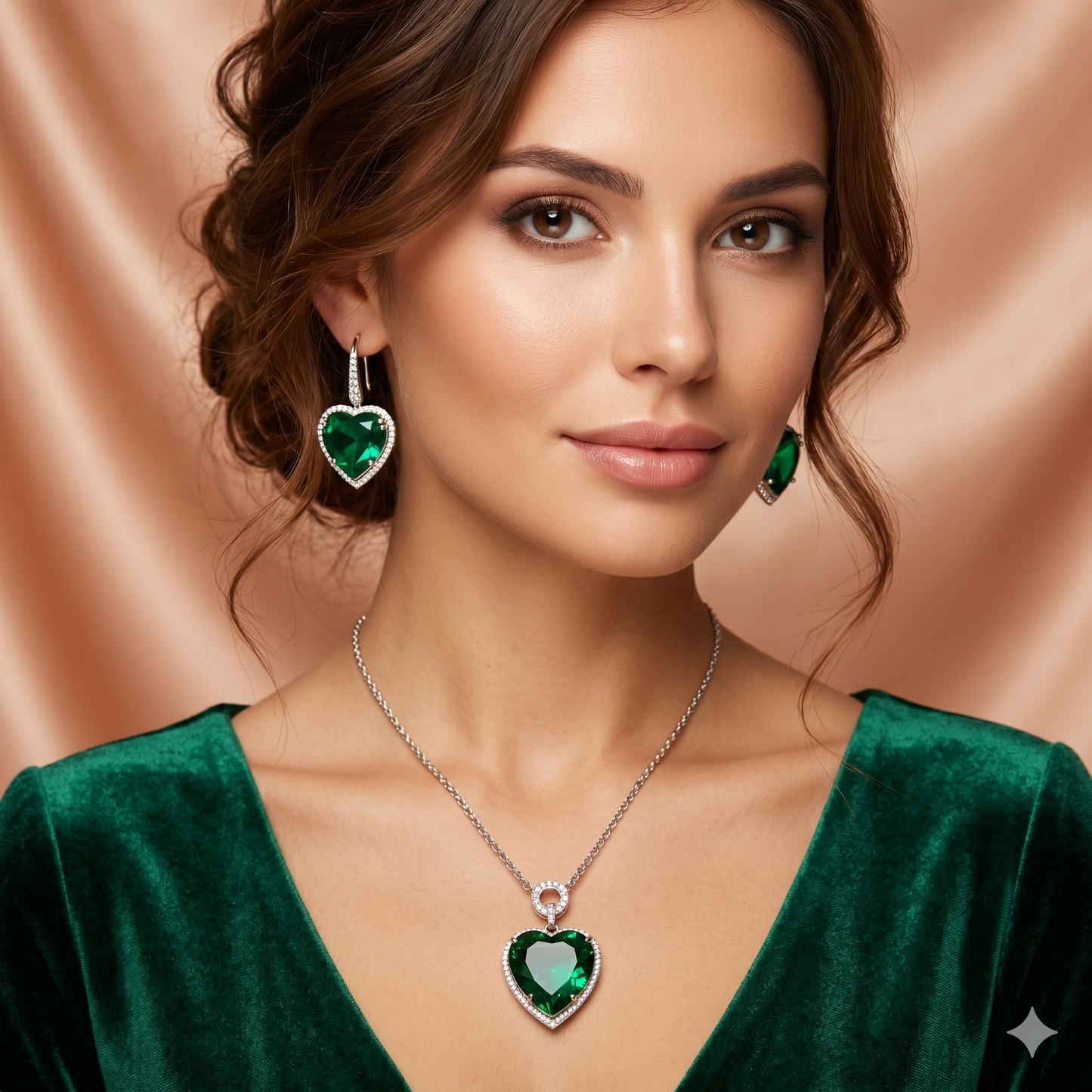 Whisper of the Ocean Pendant set- Green