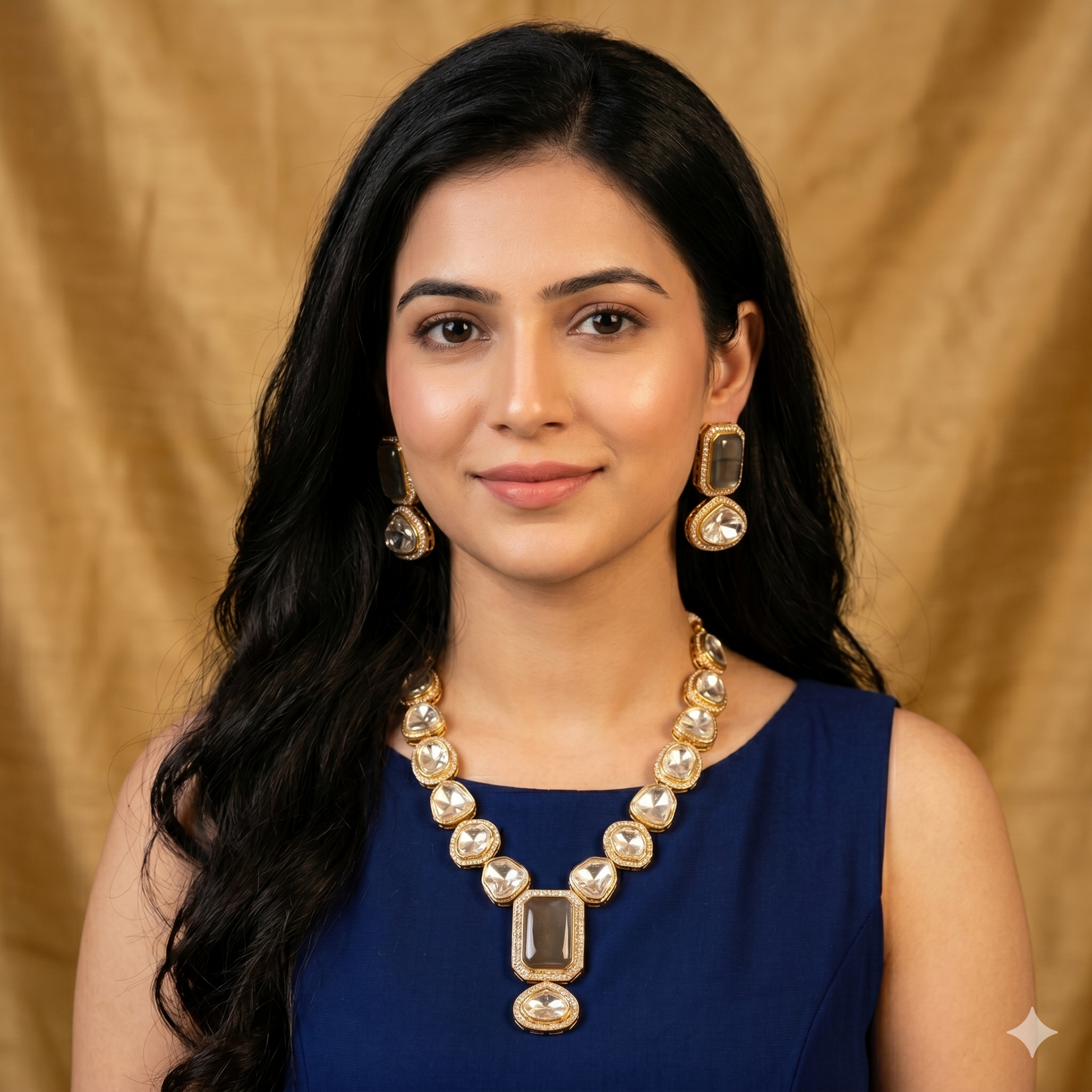 Madhvi Polki Set- Blue